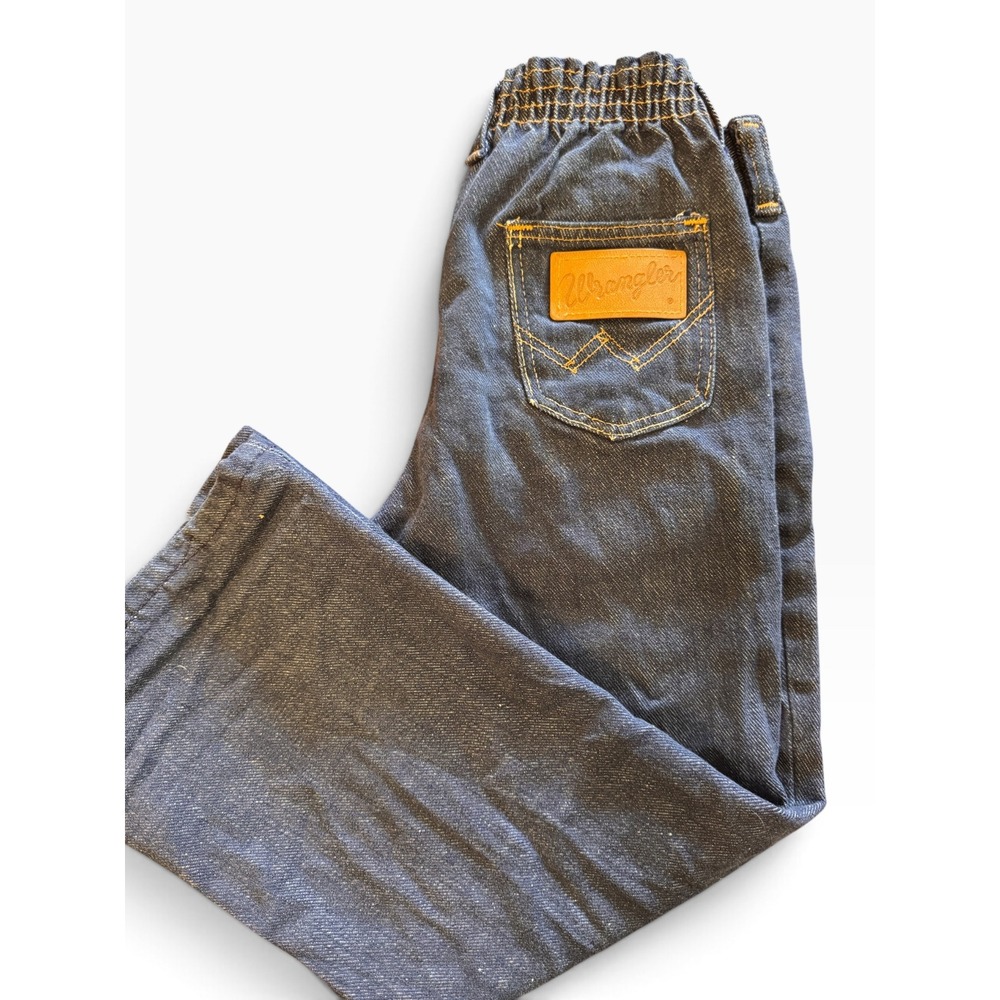 Vintage Wrangler kids Denim Jeans Elastic Waist Made in USA Size 6X 26010312